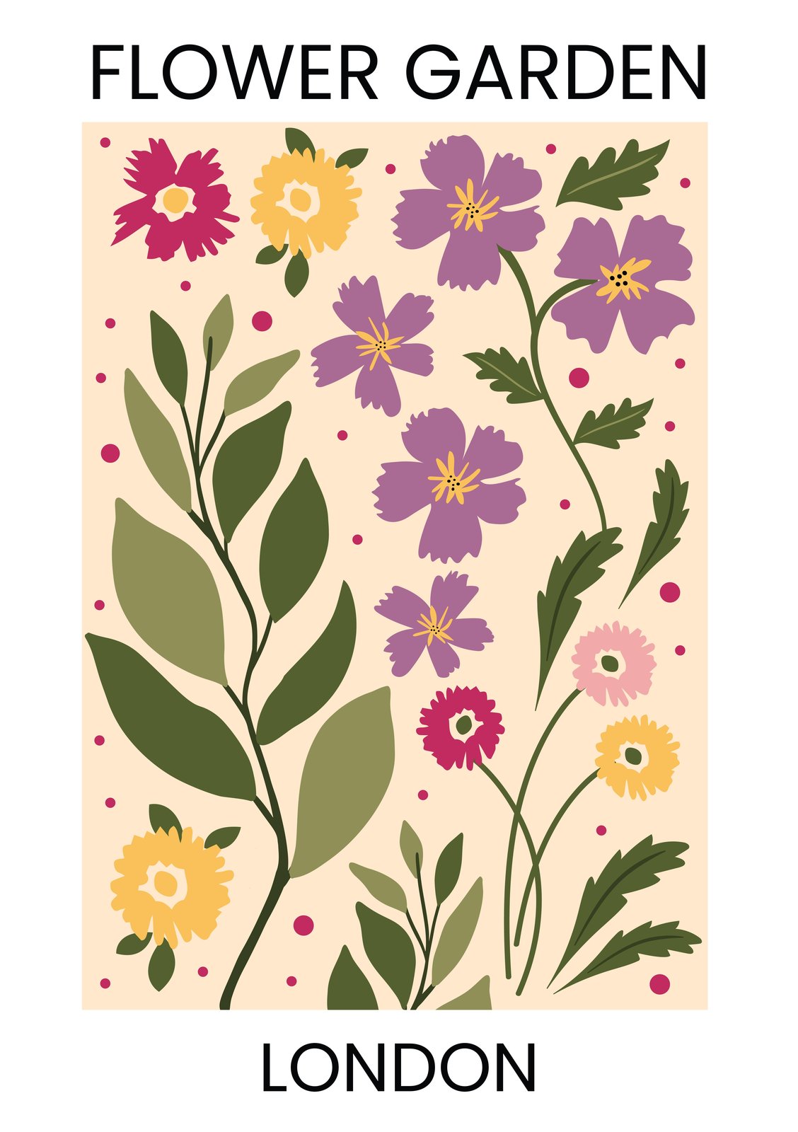 Vibrant Floral Garden London Wall Art Wall Art