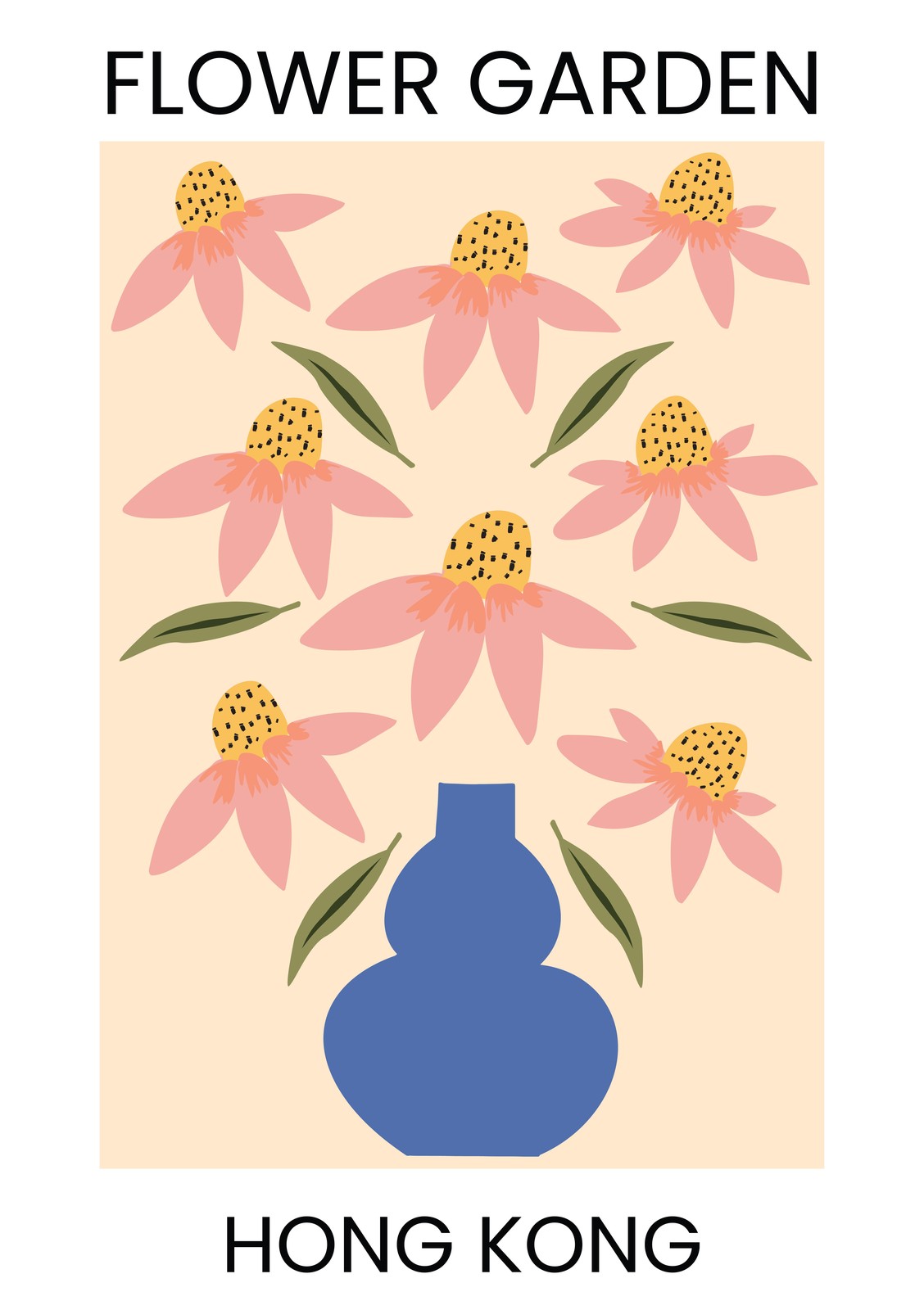 Abstract Pink Flower Garden Wall Art