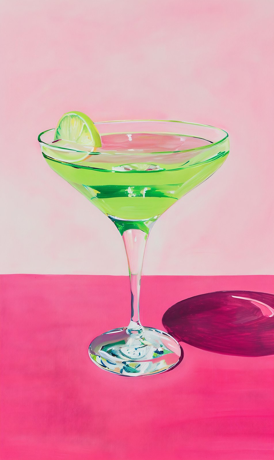 Vibrant Lime Martini Pop Art Wall Art