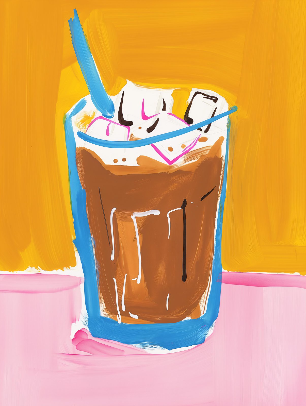 Vibrant Coffee Drink Art Wall Art
