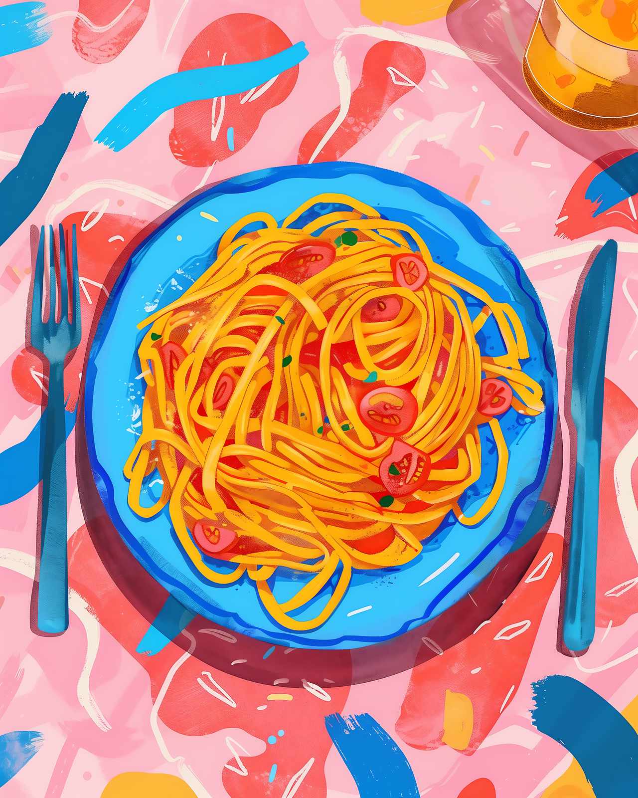 Vibrant Spaghetti Feast Wall Art
