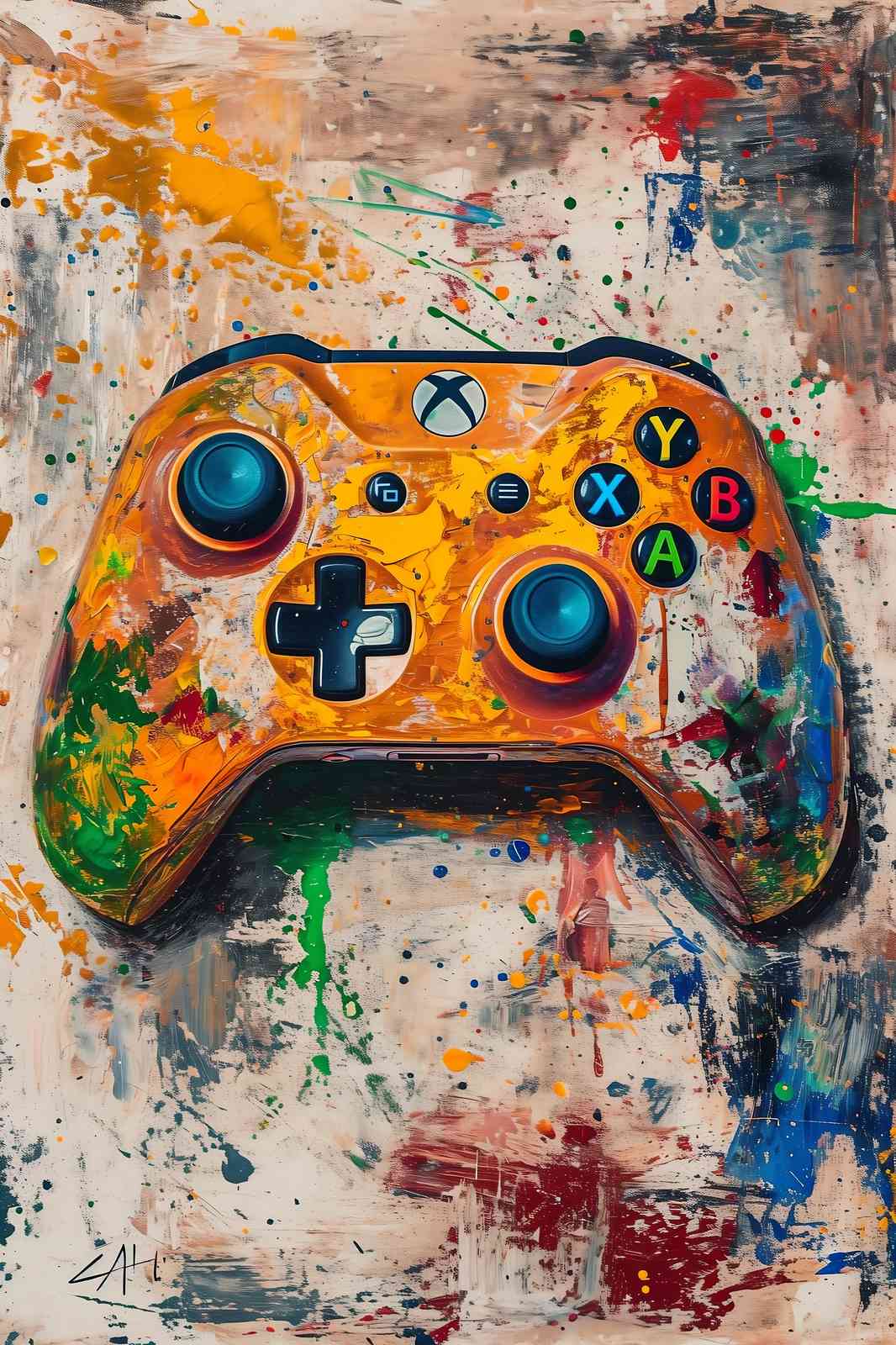Vibrant Abstract Controller Wall Art