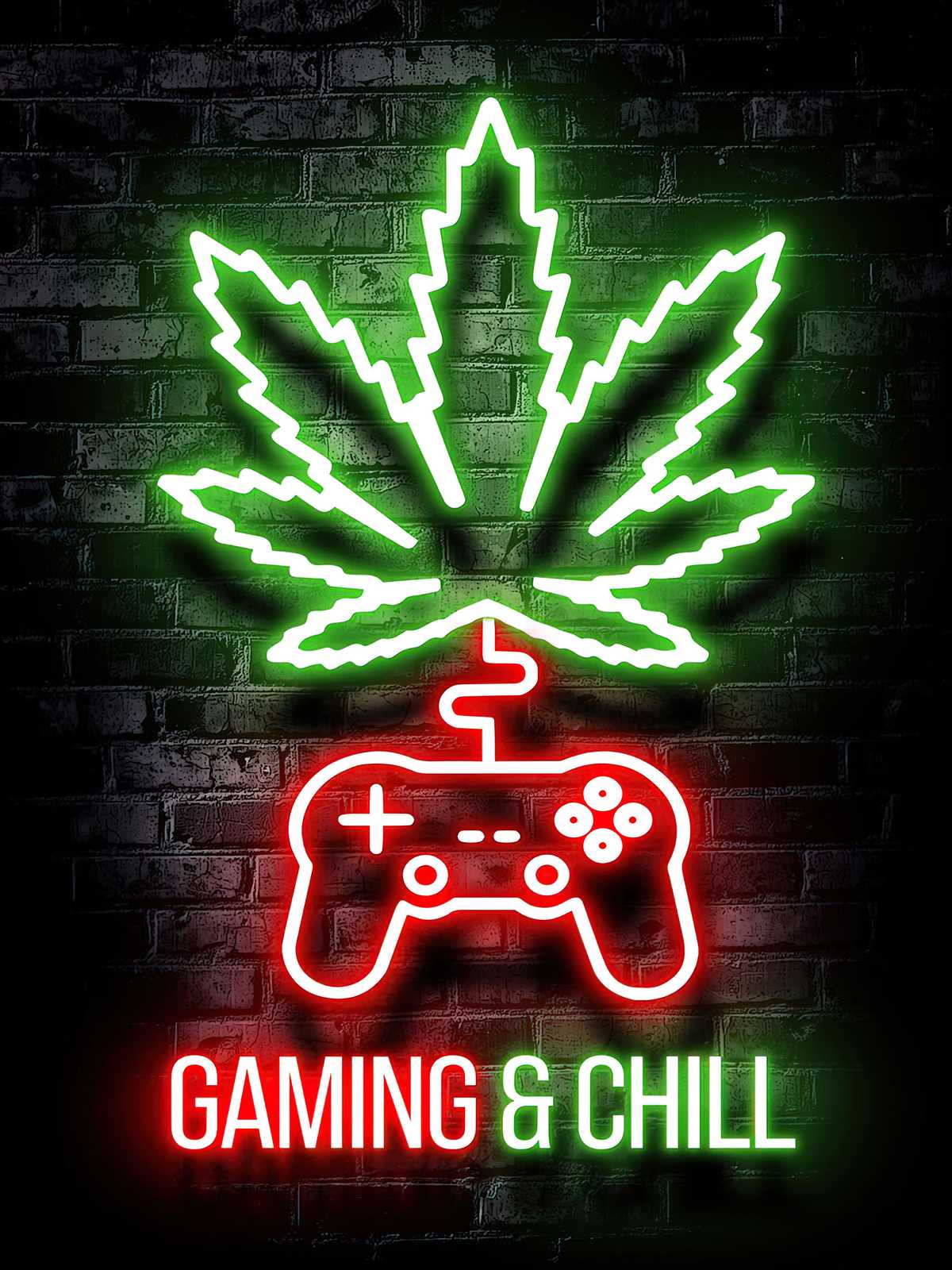 Neon Gaming & Chill Wall Art