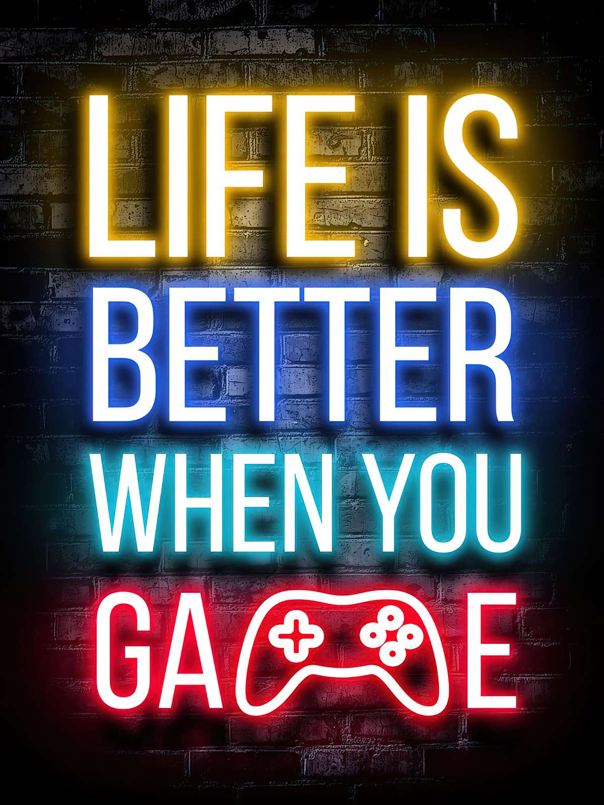 Life is Better Gaming Neon Wall Art Wall Art
