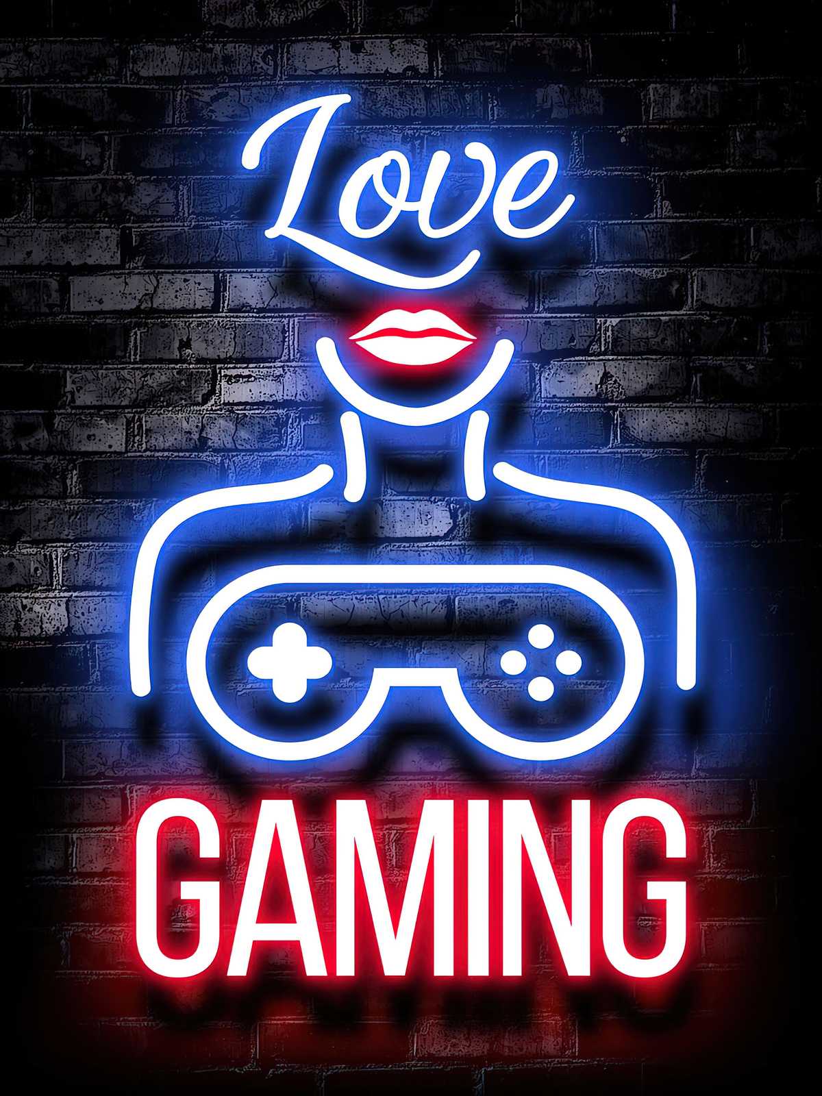 Love Gaming Neon Wall Art Wall Art