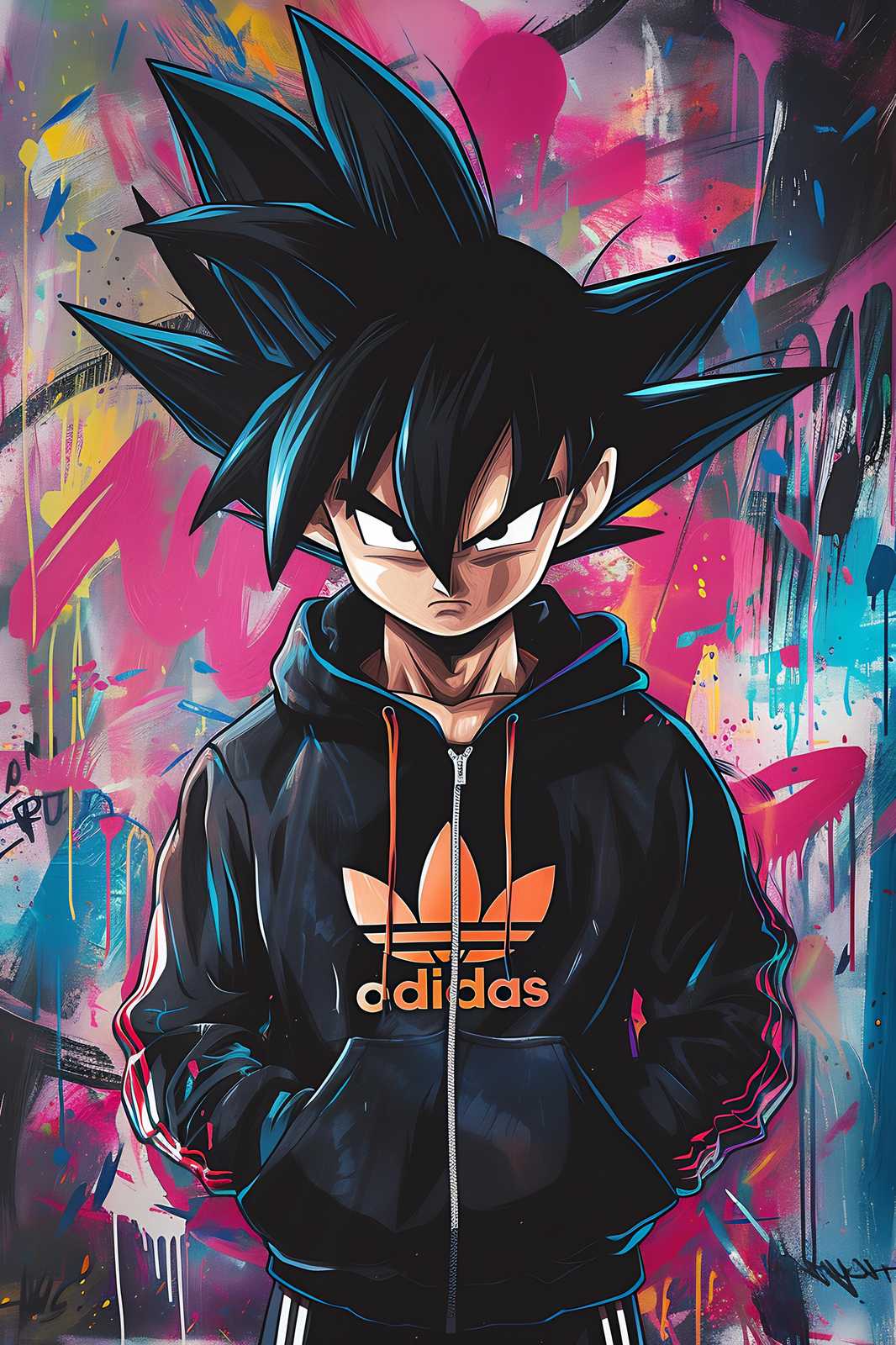 Goku Street Art Hoodie Wall Art