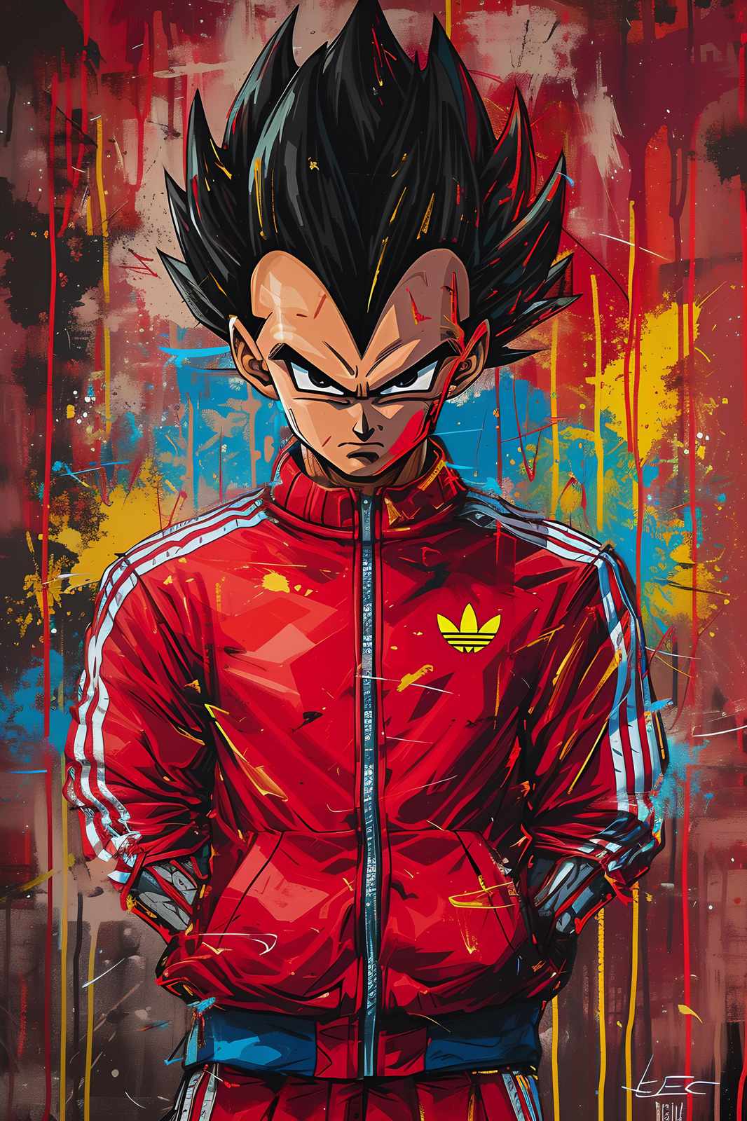 Saiyan Prince Vegeta Graffiti Art Wall Art