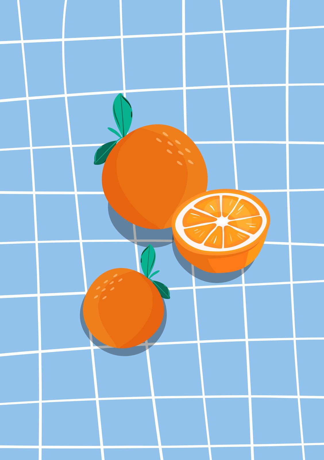 Fresh Orange Vibes Kitchen Wall Art