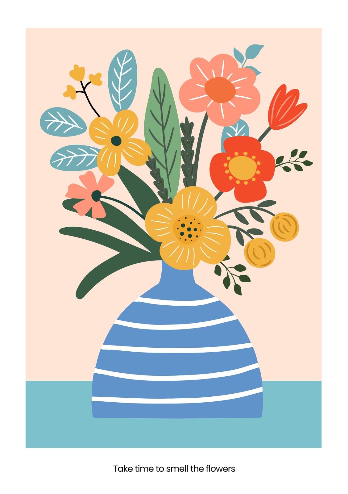 Vibrant Floral Bouquet Wall Art - Boho Wall Art