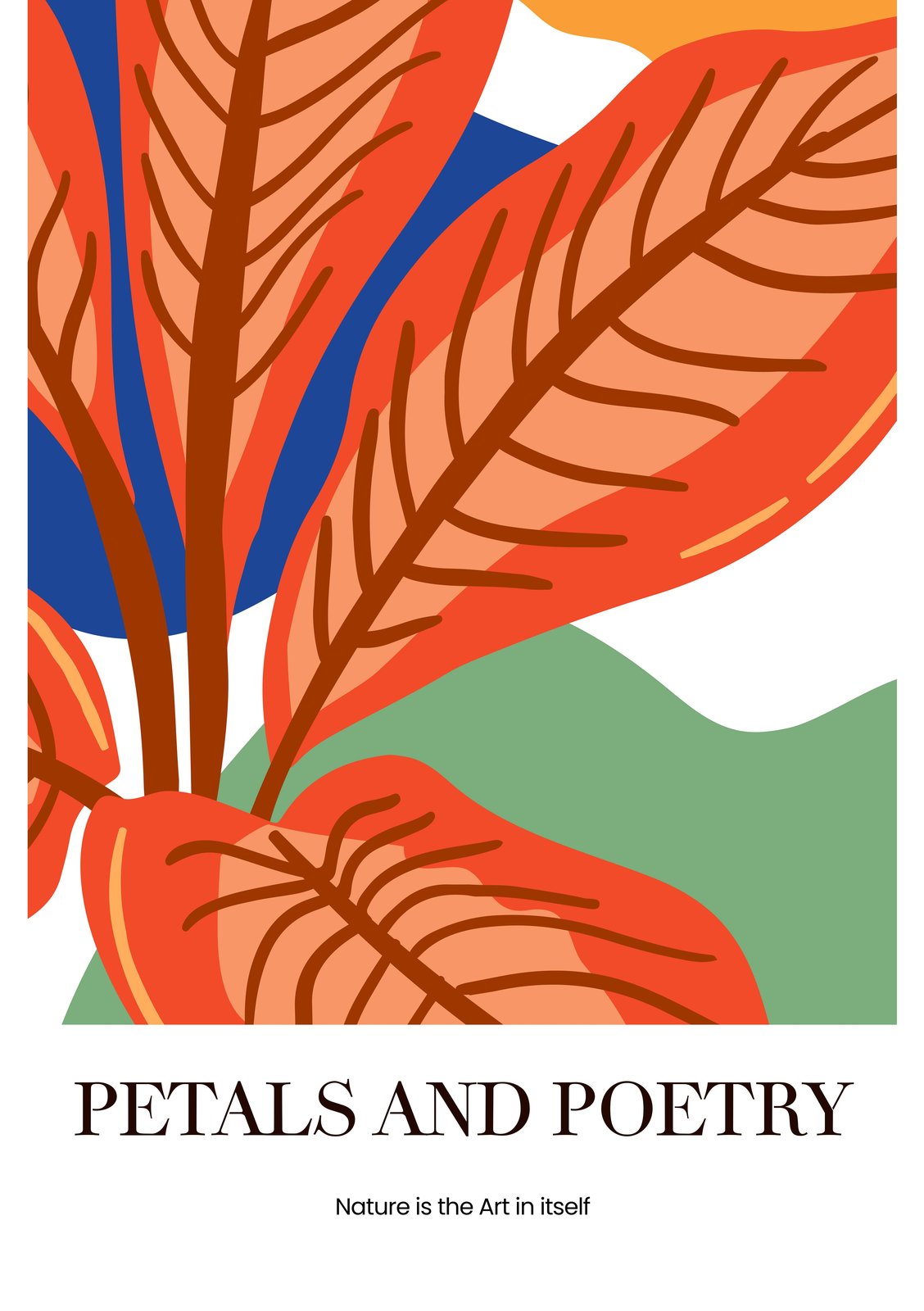 Abstract Botanical Leaves Wall Art for Modern Home