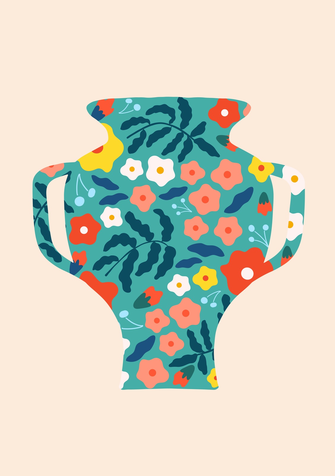 Floral Vase Boho Wall Art Wall Art