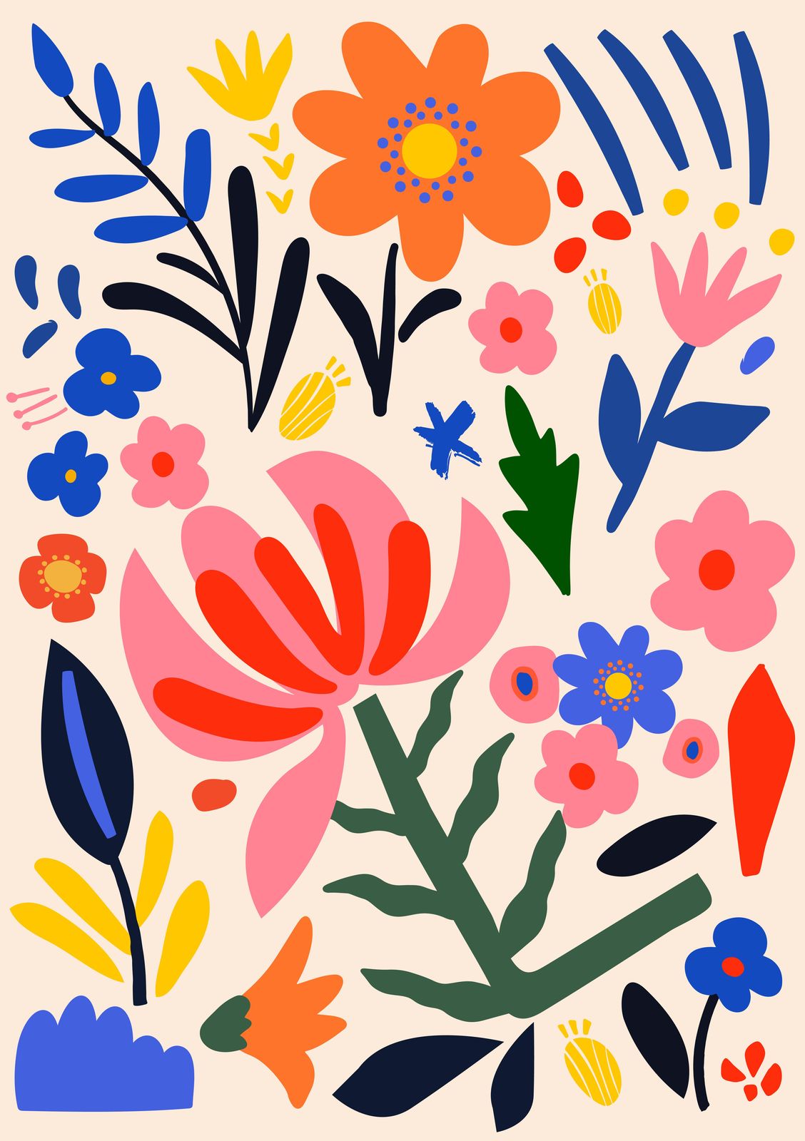 Vibrant Floral Burst Wall Art