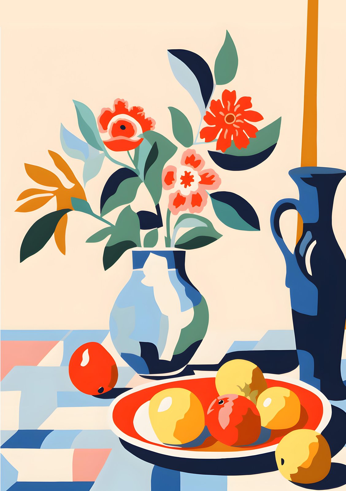 Vibrant Floral Still Life Wall Art