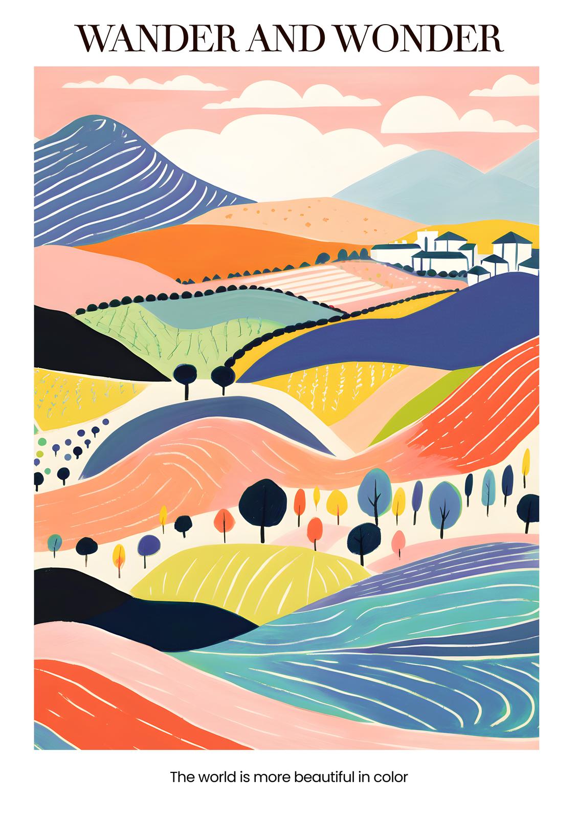 Vibrant Landscape Modern Art Wall Art