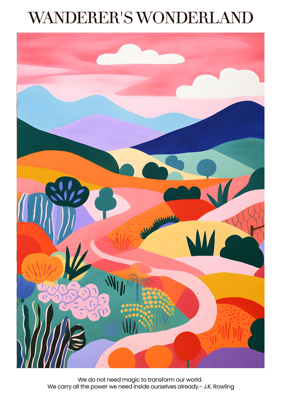 Vibrant Abstract Landscape Wall Art