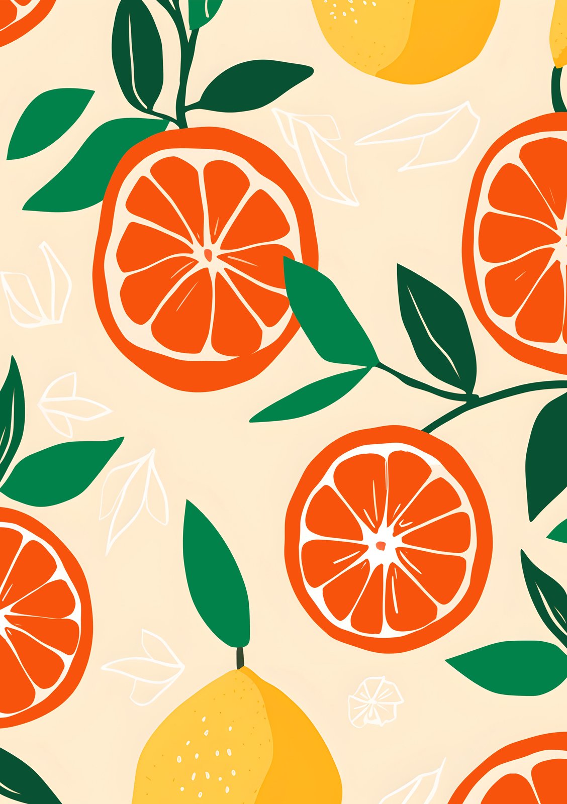 Vibrant Citrus Slice Orange & Lemon Wall Art