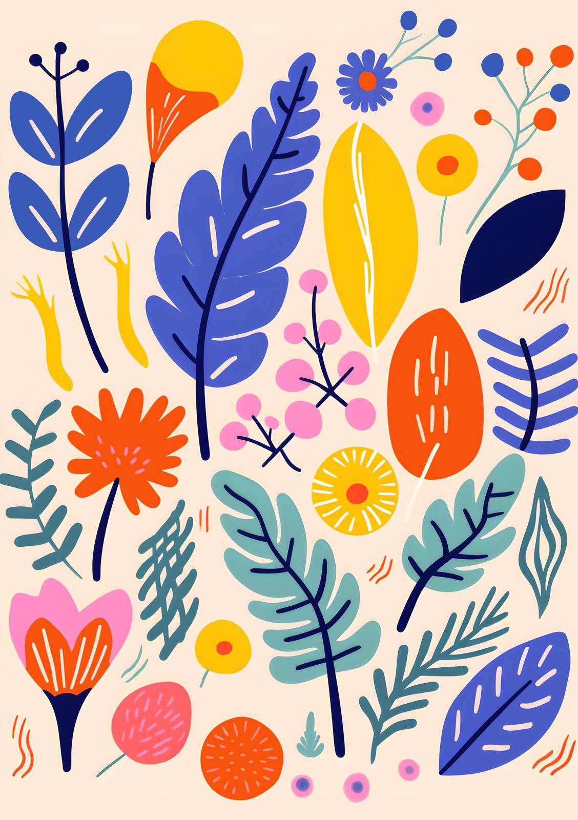 Vibrant Floral Art Wall Art