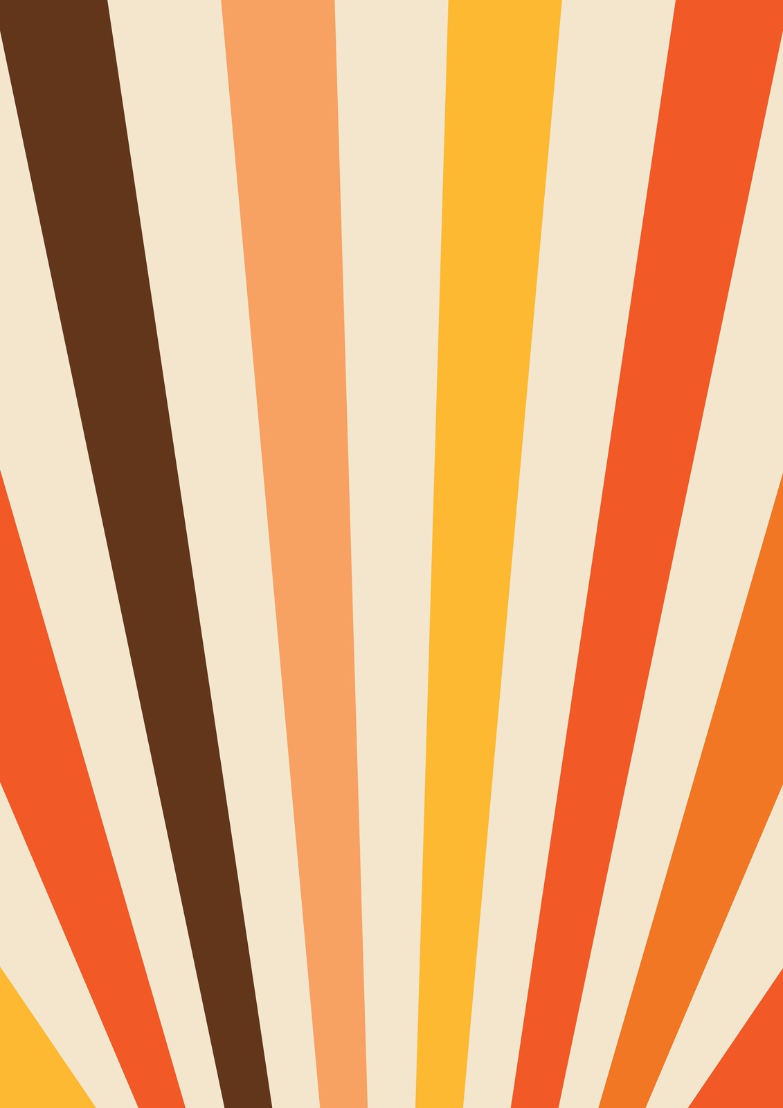 Retro Sunburst Warm Tones Wall Art