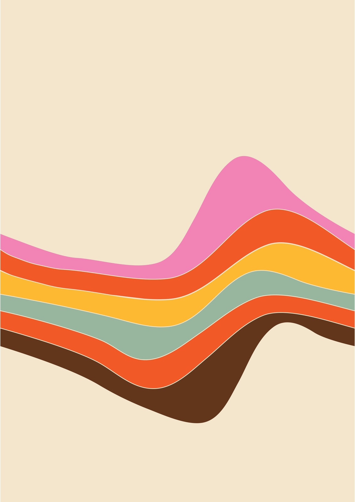 Retro Wave 70s Abstract Wall Art