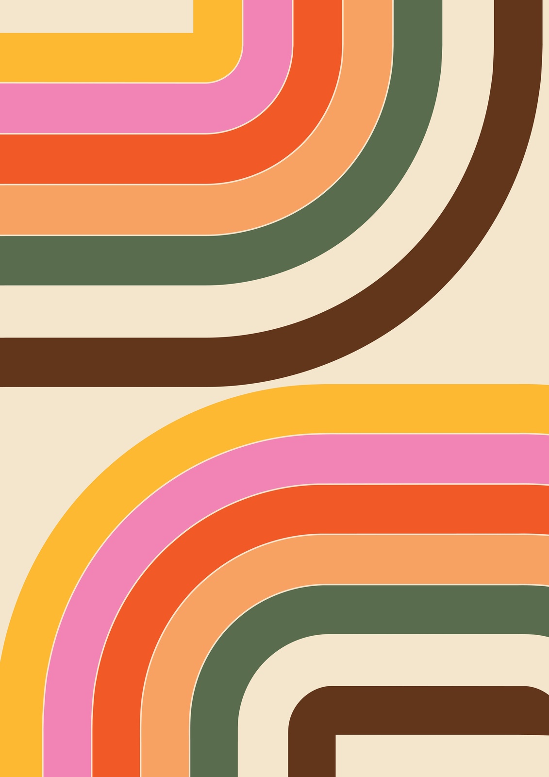 Retro Rainbow Arch Wall Art Wall Art
