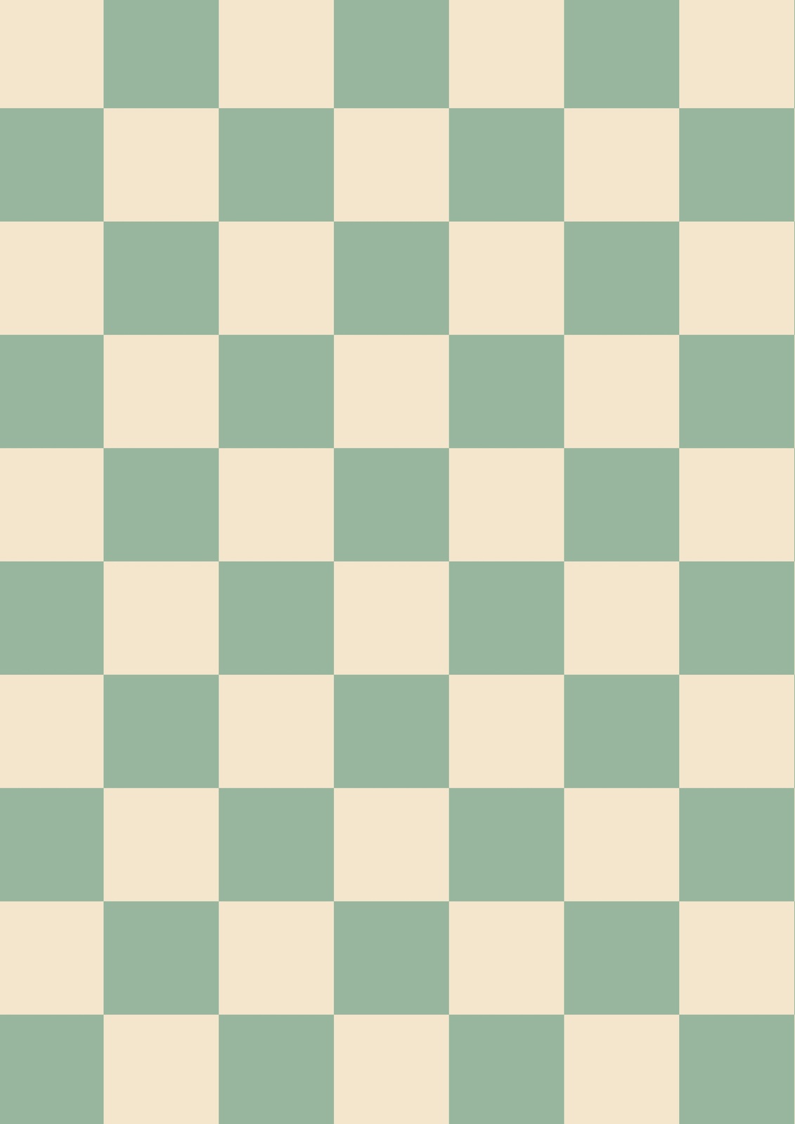 Sage Green Checkerboard Retro Wall Art