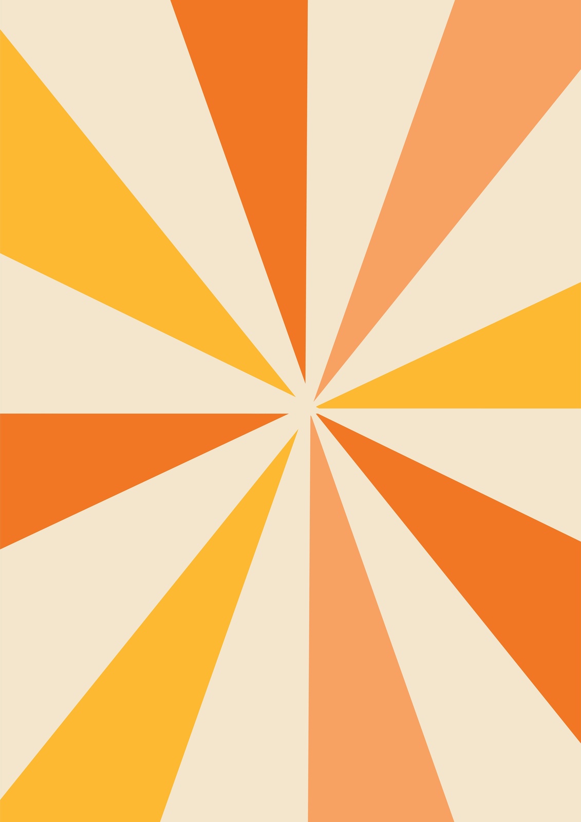 Retro Sunburst Wall Art - Boho Orange Yellow Wall Art