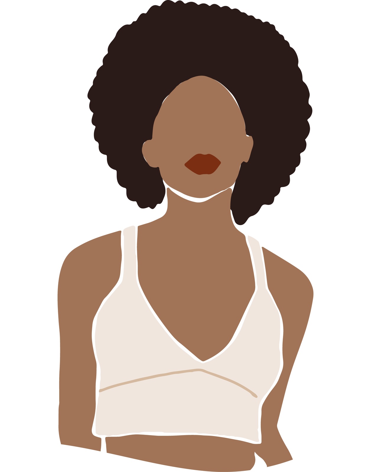 Minimalist Afro Woman Portrait Wall Art