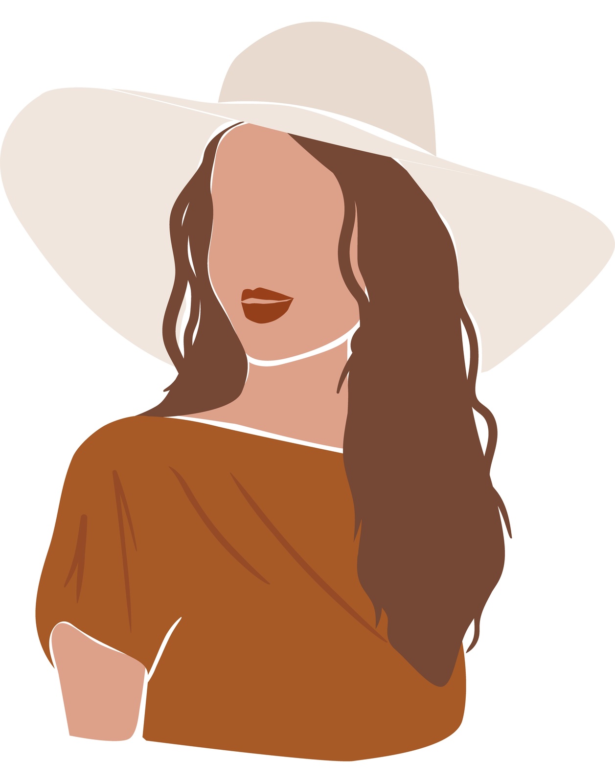 Boho Chic Woman Hat Wall Art Wall Art