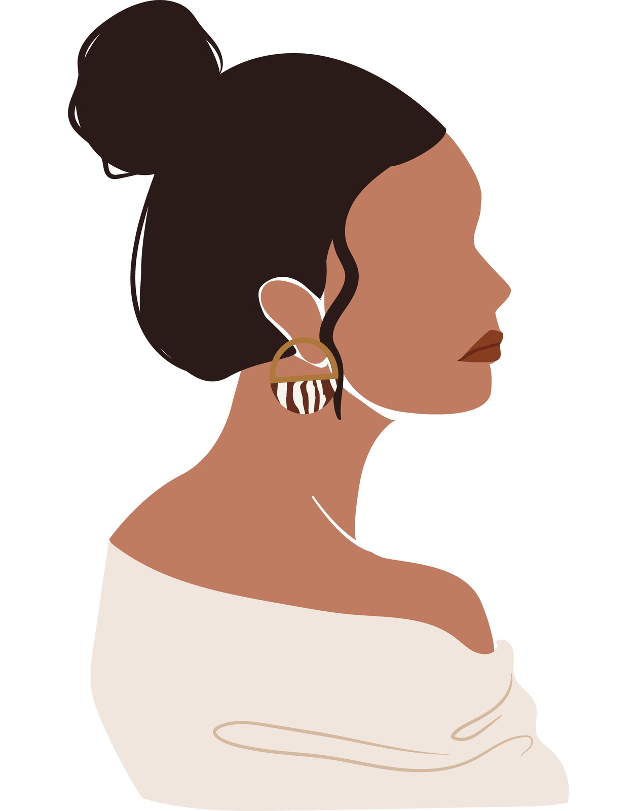Boho Chic Abstract Woman Portrait Wall Art