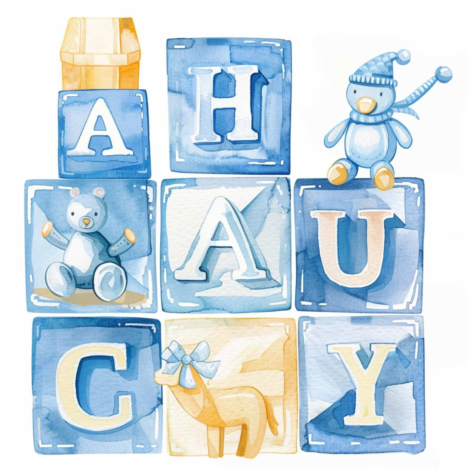 Charming ABC Blocks Nursery Wall Art Wall Art