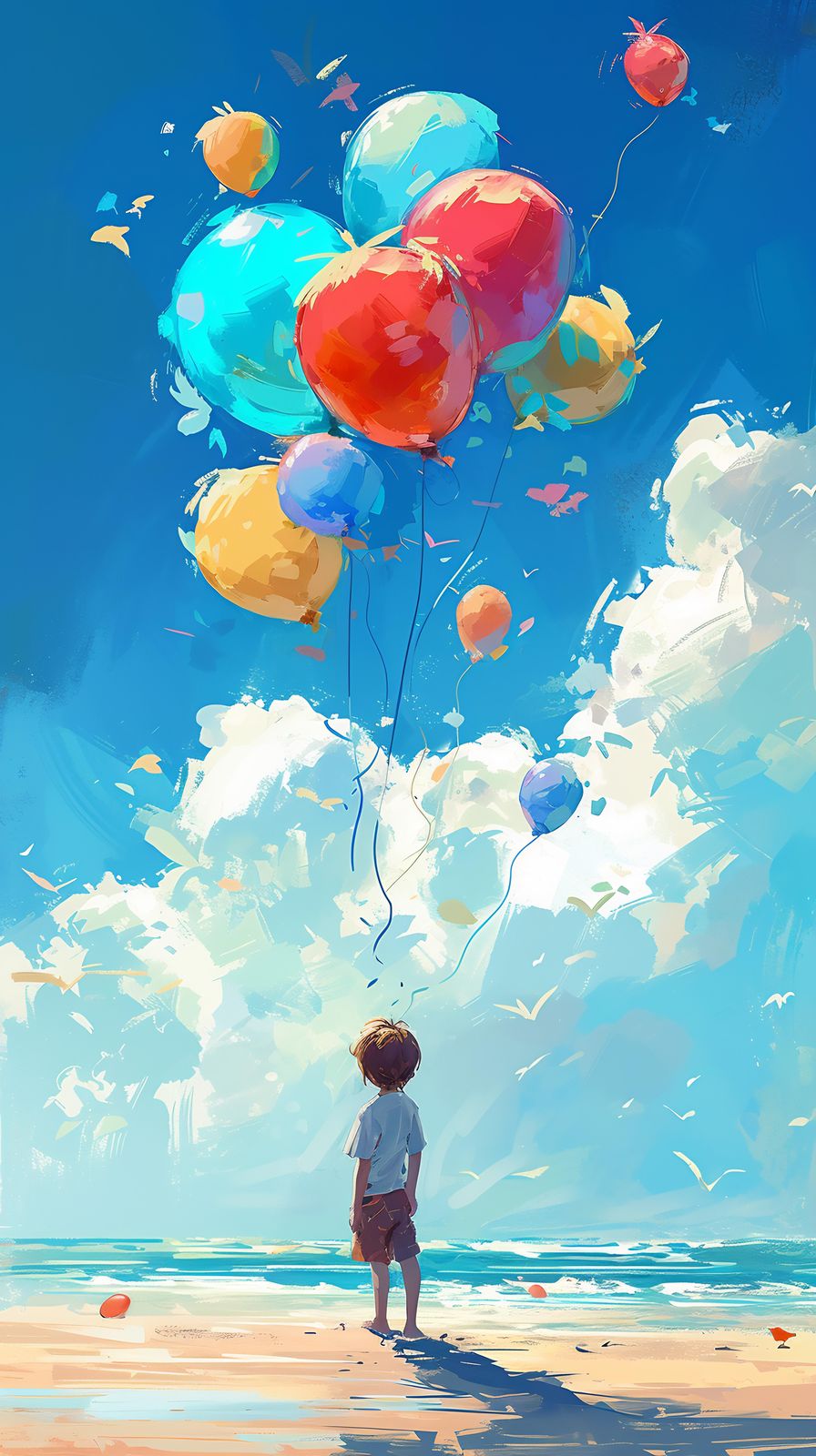 Joyful Dreams: Child & Balloons Wall Art