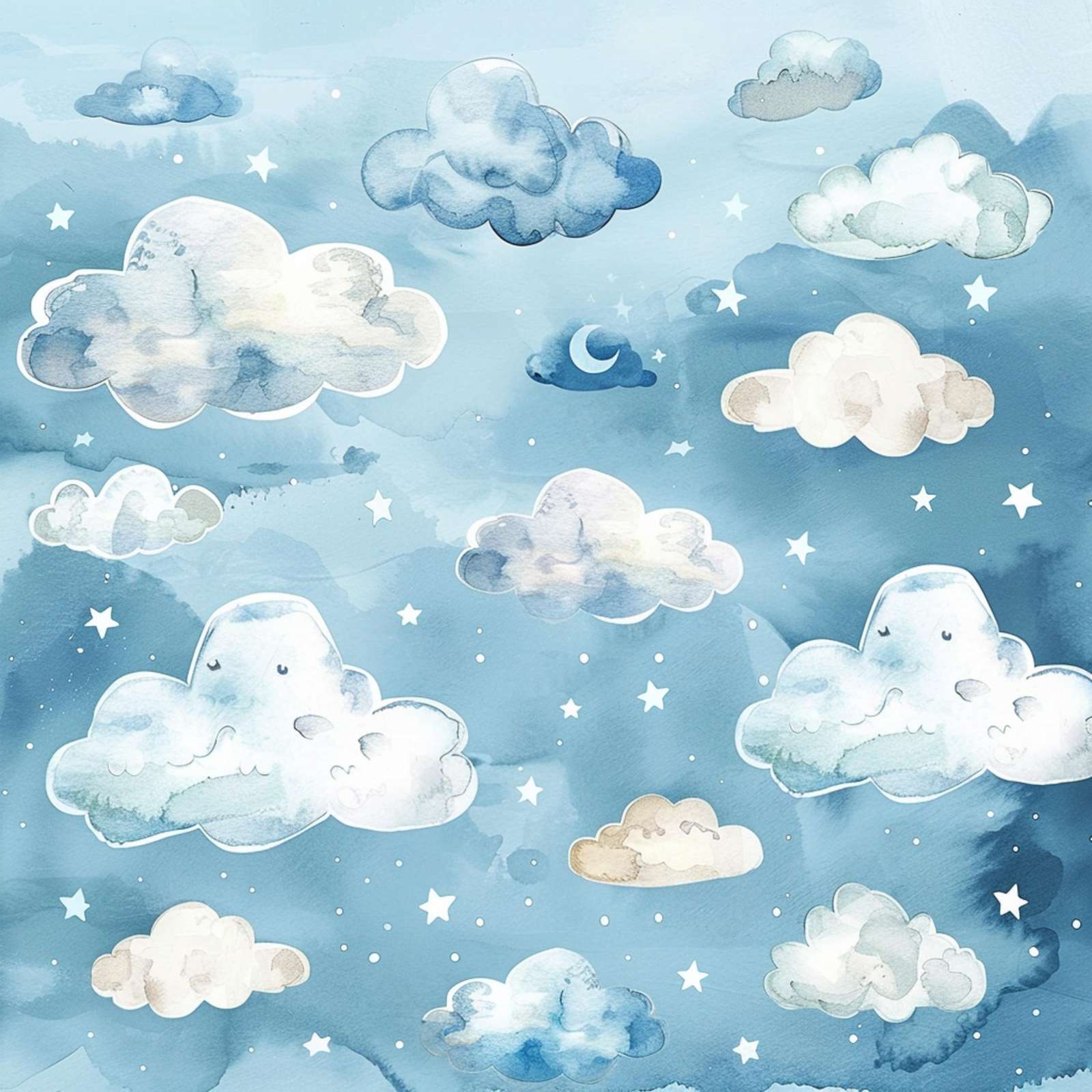 Dreamy Cloud Nursery Art Wall Art