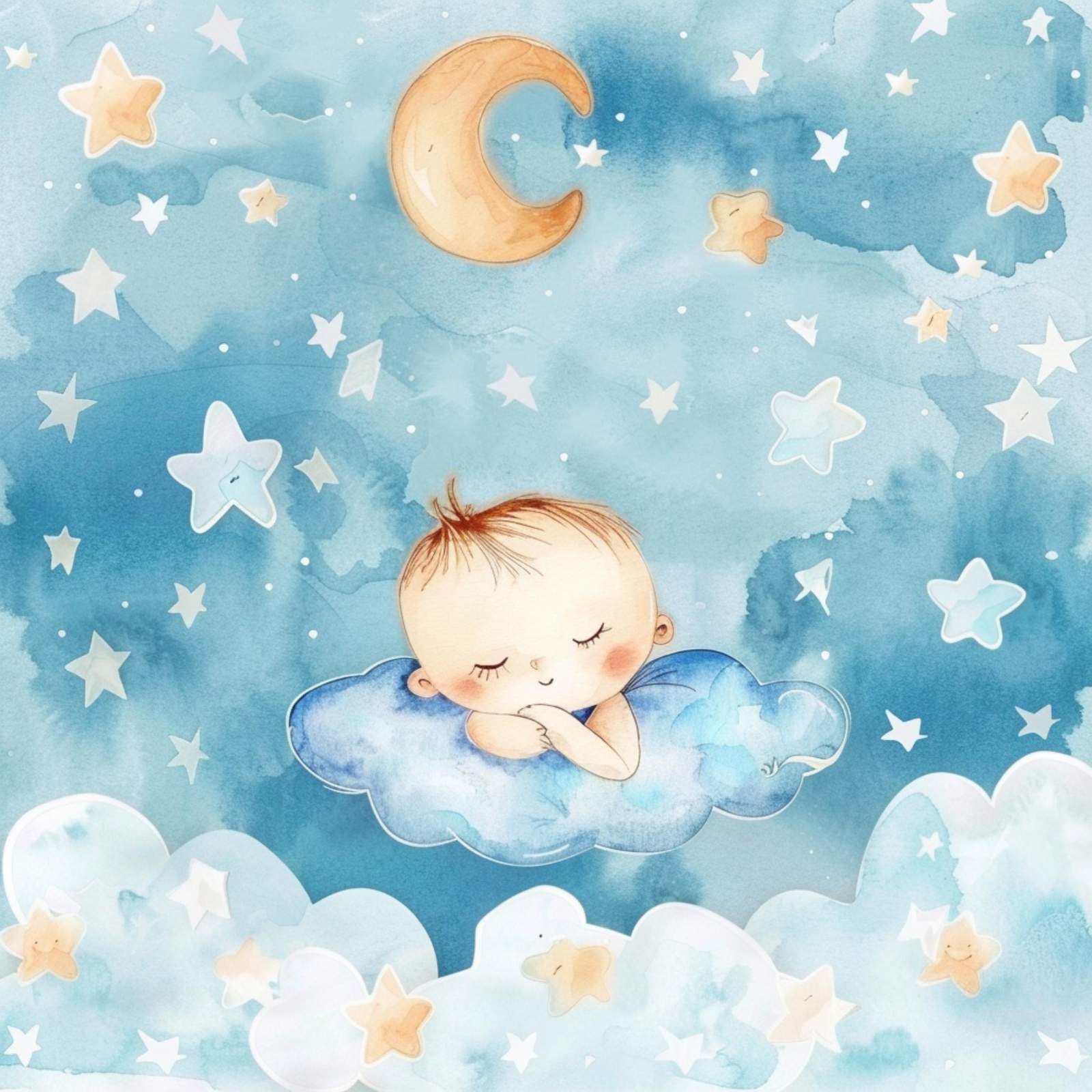 Sweet Dreams Baby & Stars Wall Art