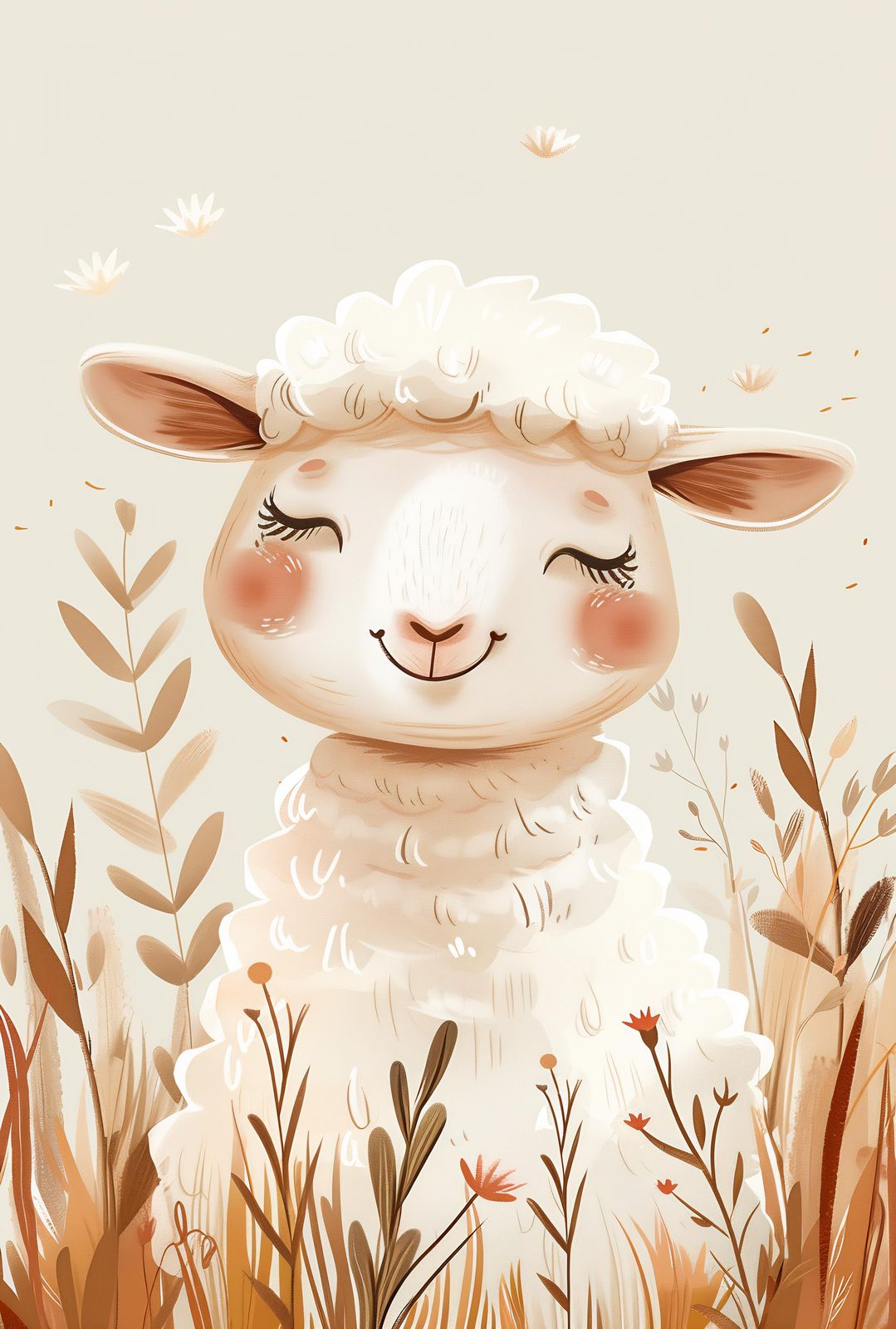 Cute Sheep Meadow Dream Wall Art