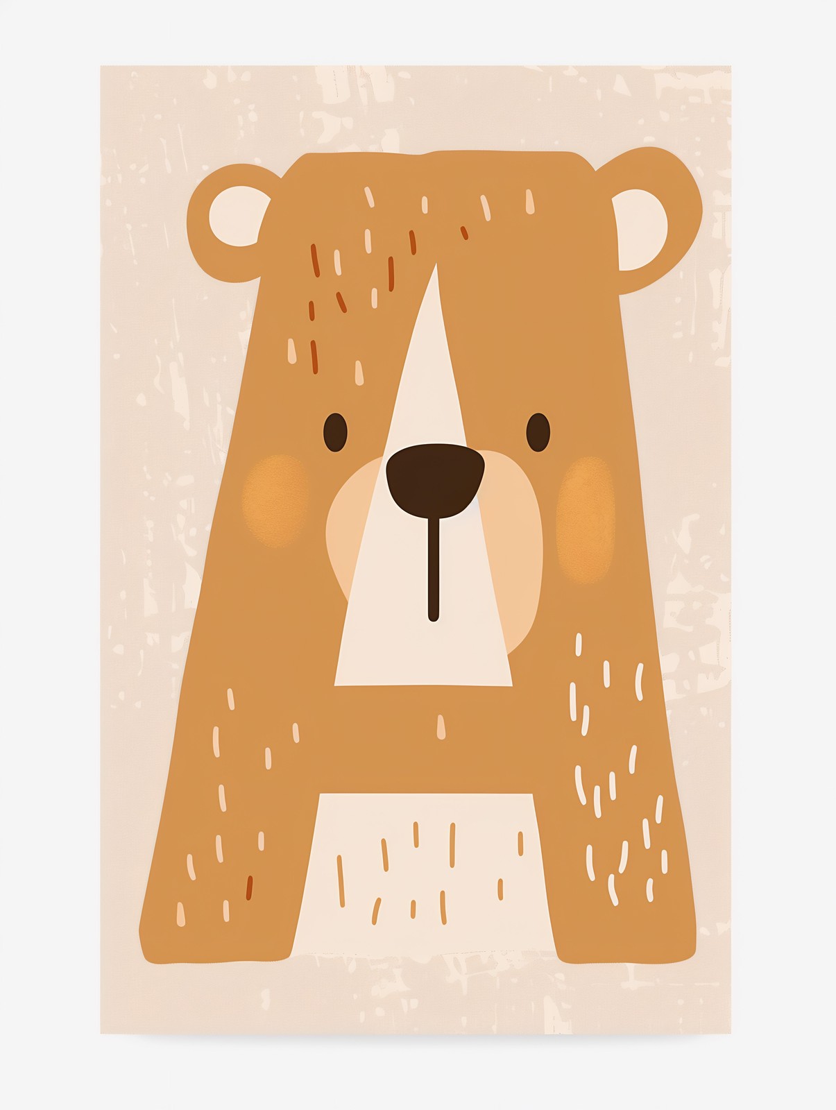 Cute Bear Alphabet 'A' Wall Art for Kids Room