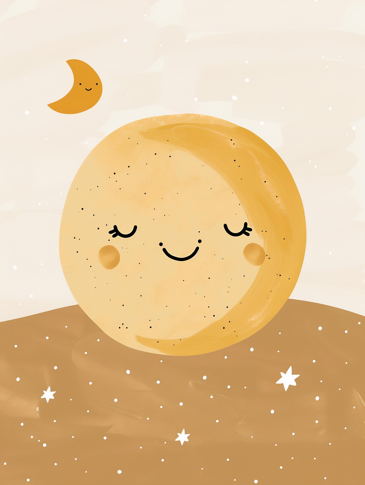 Dreamy Moon & Stars Nursery Art Wall Art