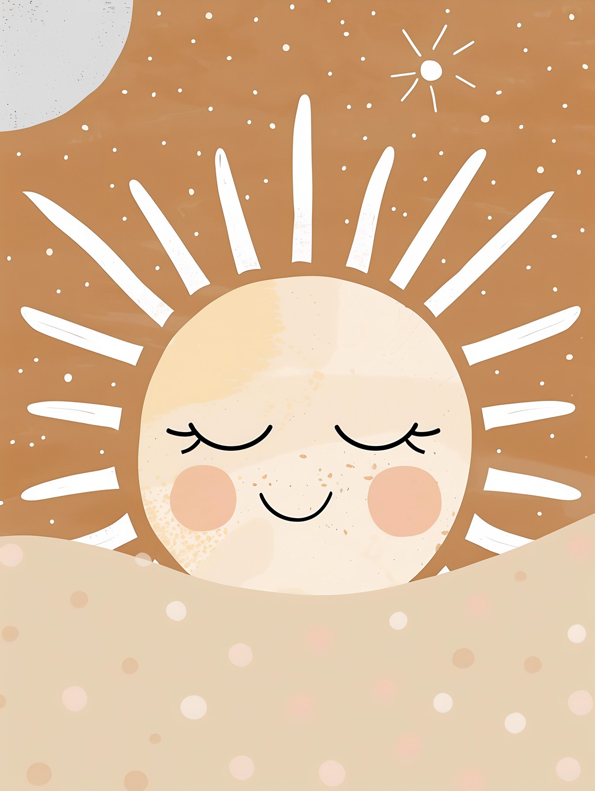 Boho Cute Sun Nursery Wall Art