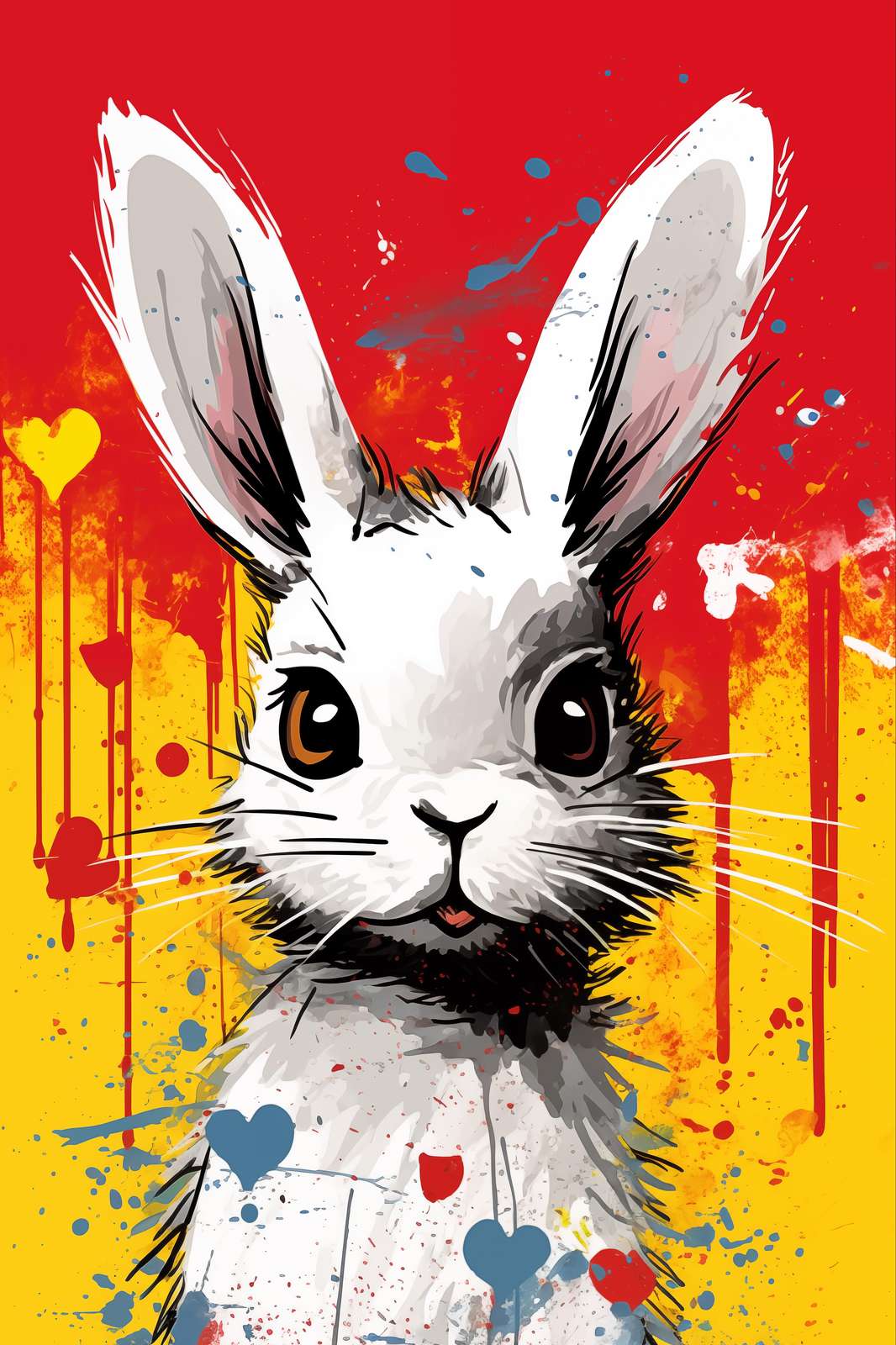 Vibrant Bunny Pop Art Wall Art