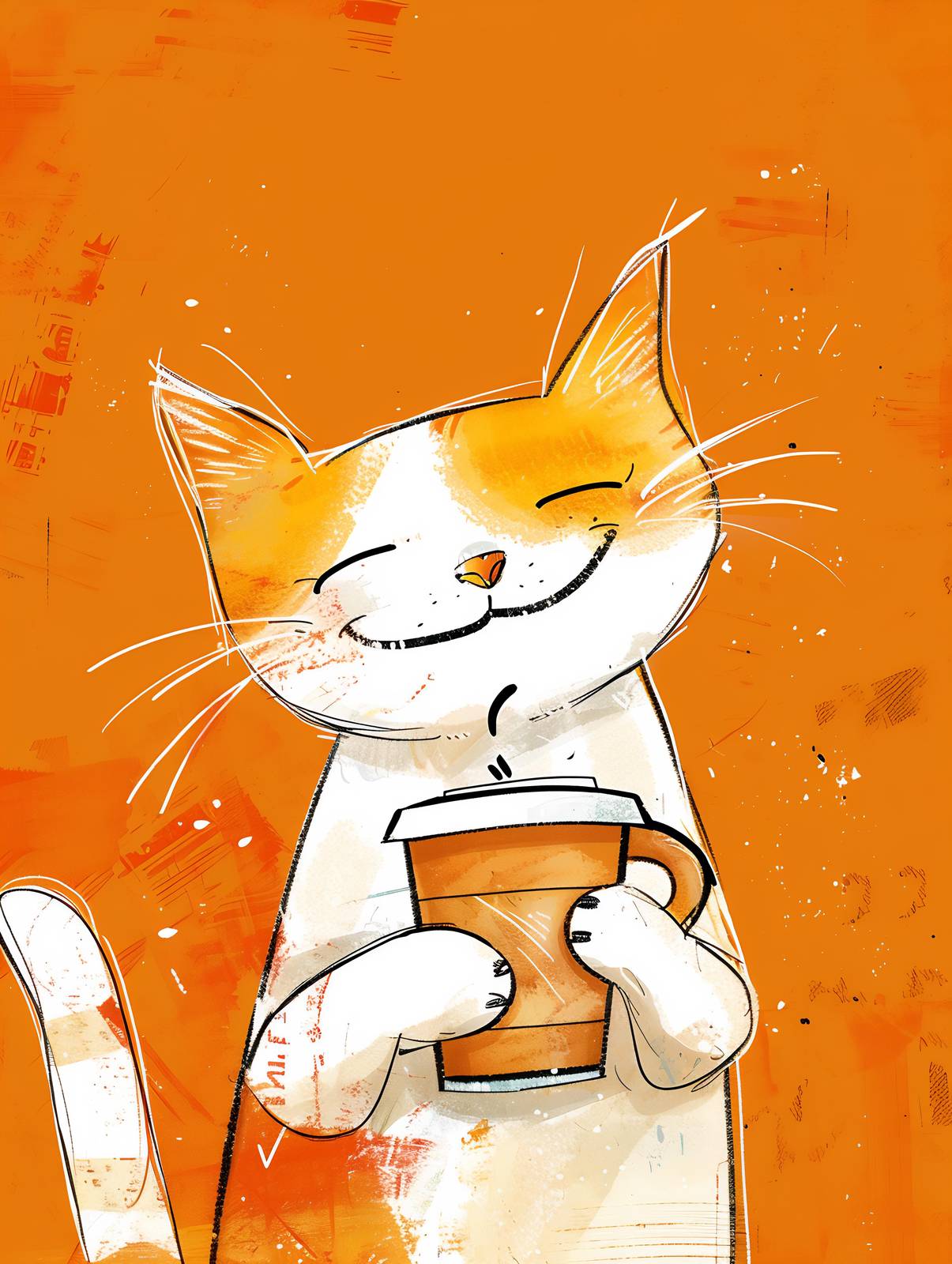 Happy Cat Coffee Break Wall Art