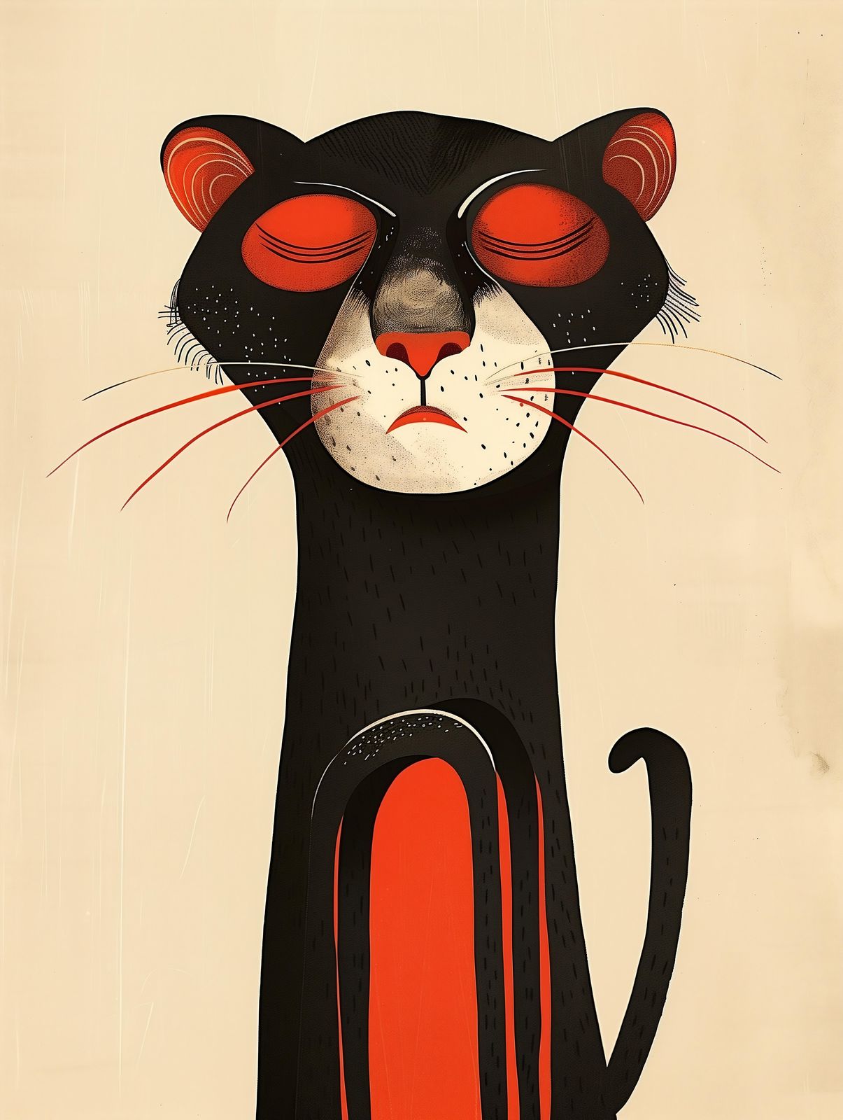 Mystic Black Panther Retro Art Wall Art