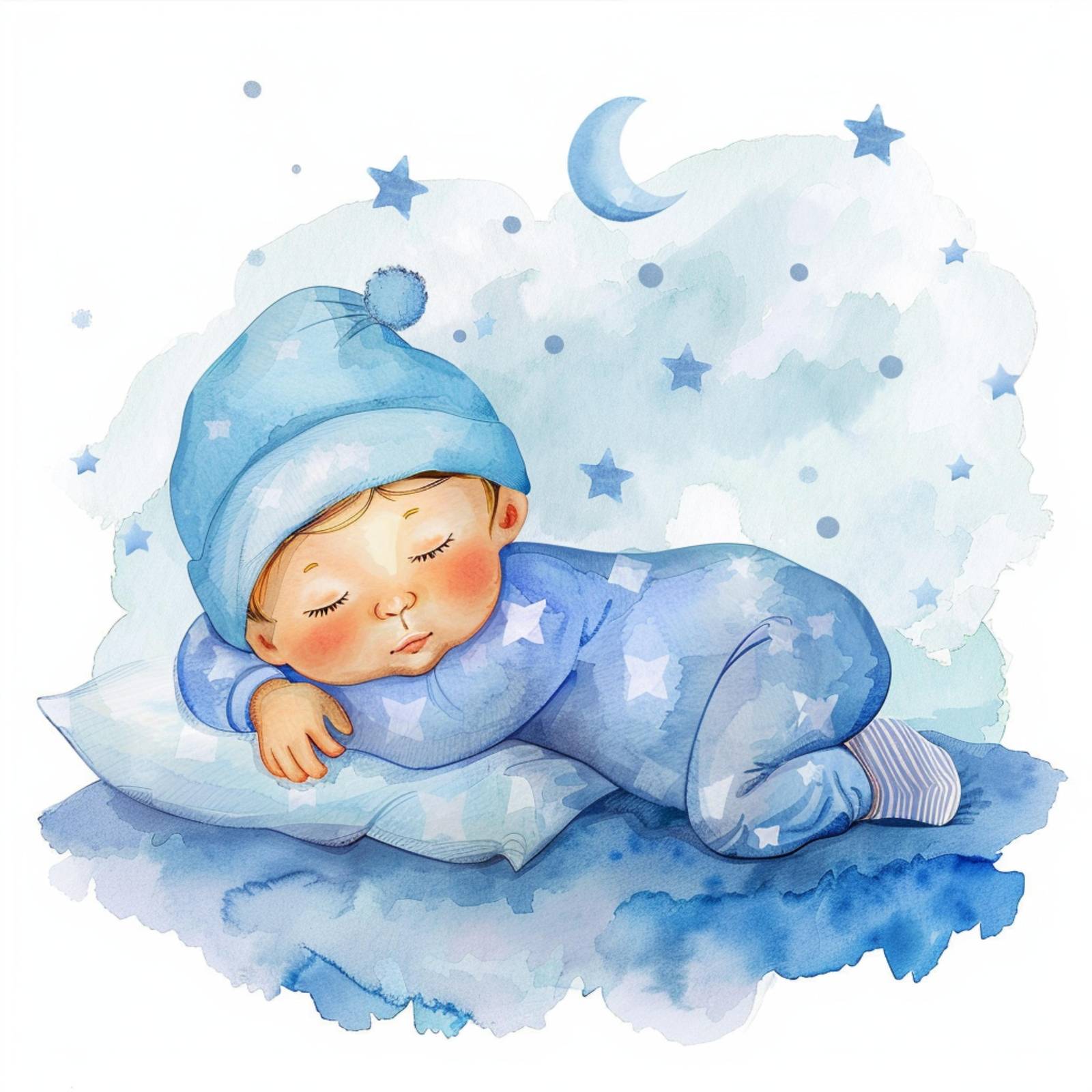 Dreamy Baby Sleepy Starry Night Wall Art