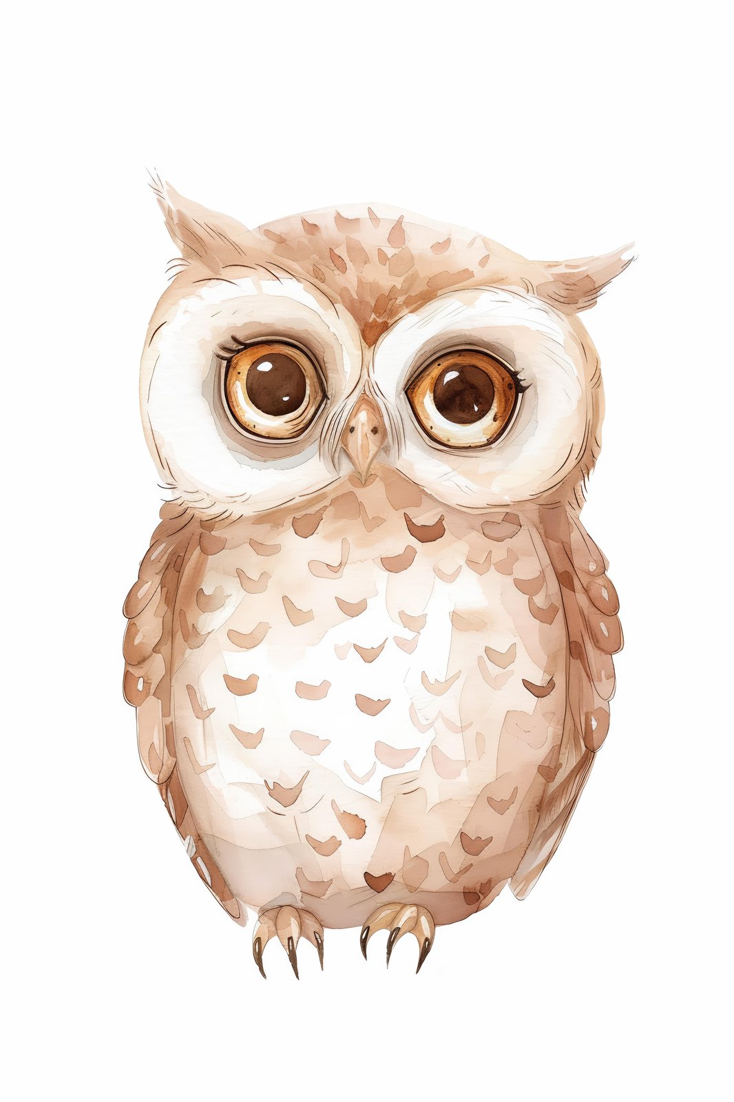 Adorable Watercolor Owl Wall Art for Nursery