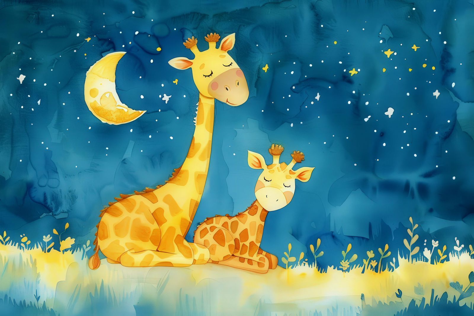 Sweet Dreams Giraffe Family Wall Art