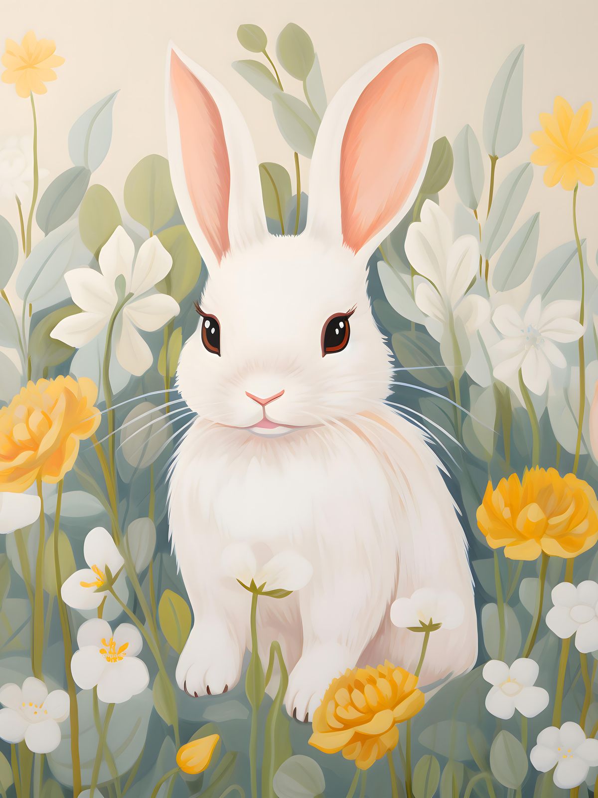 Adorable Bunny in Bloom Wall Art