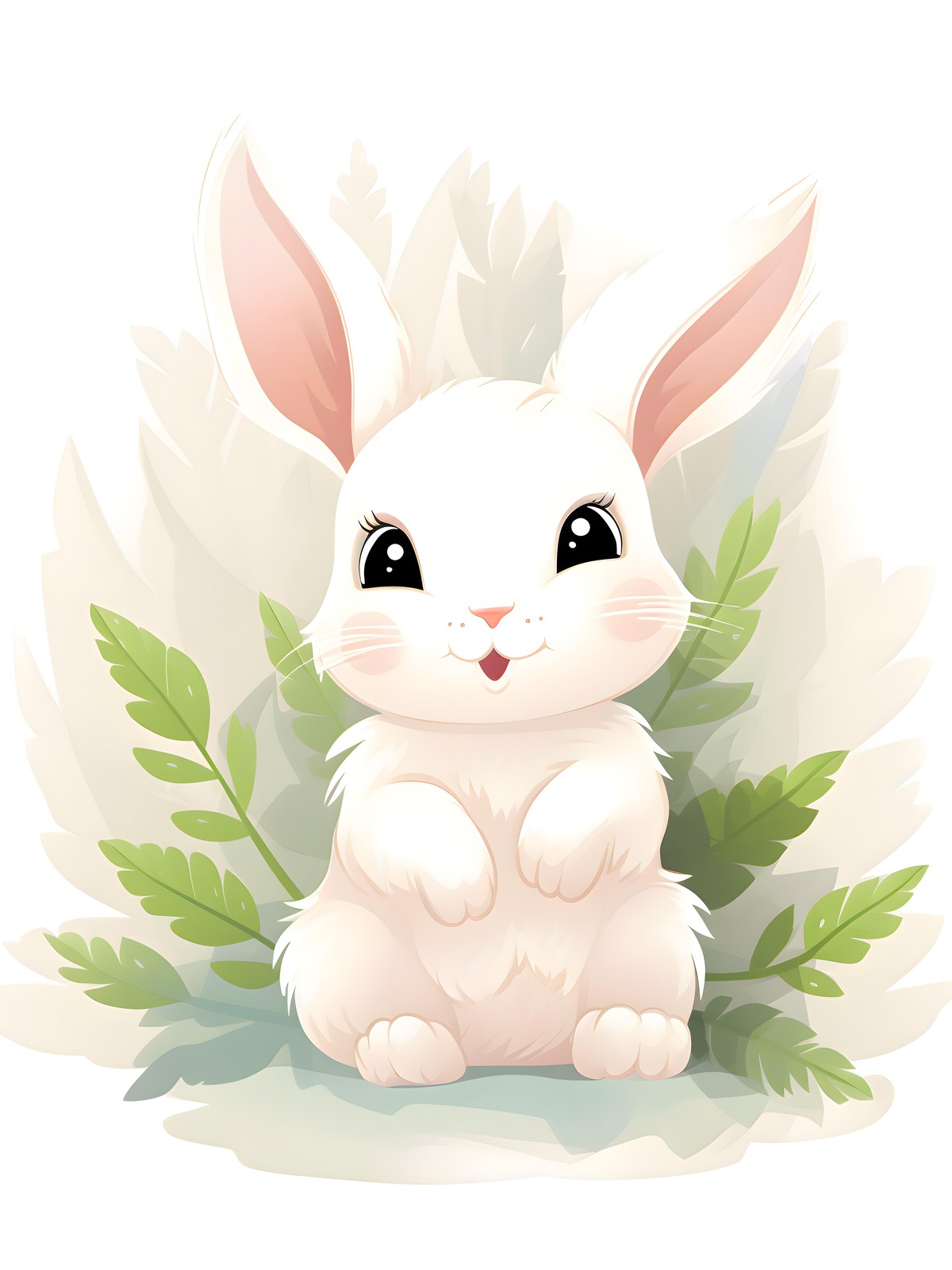 Adorable Bunny & Greenery Wall Art