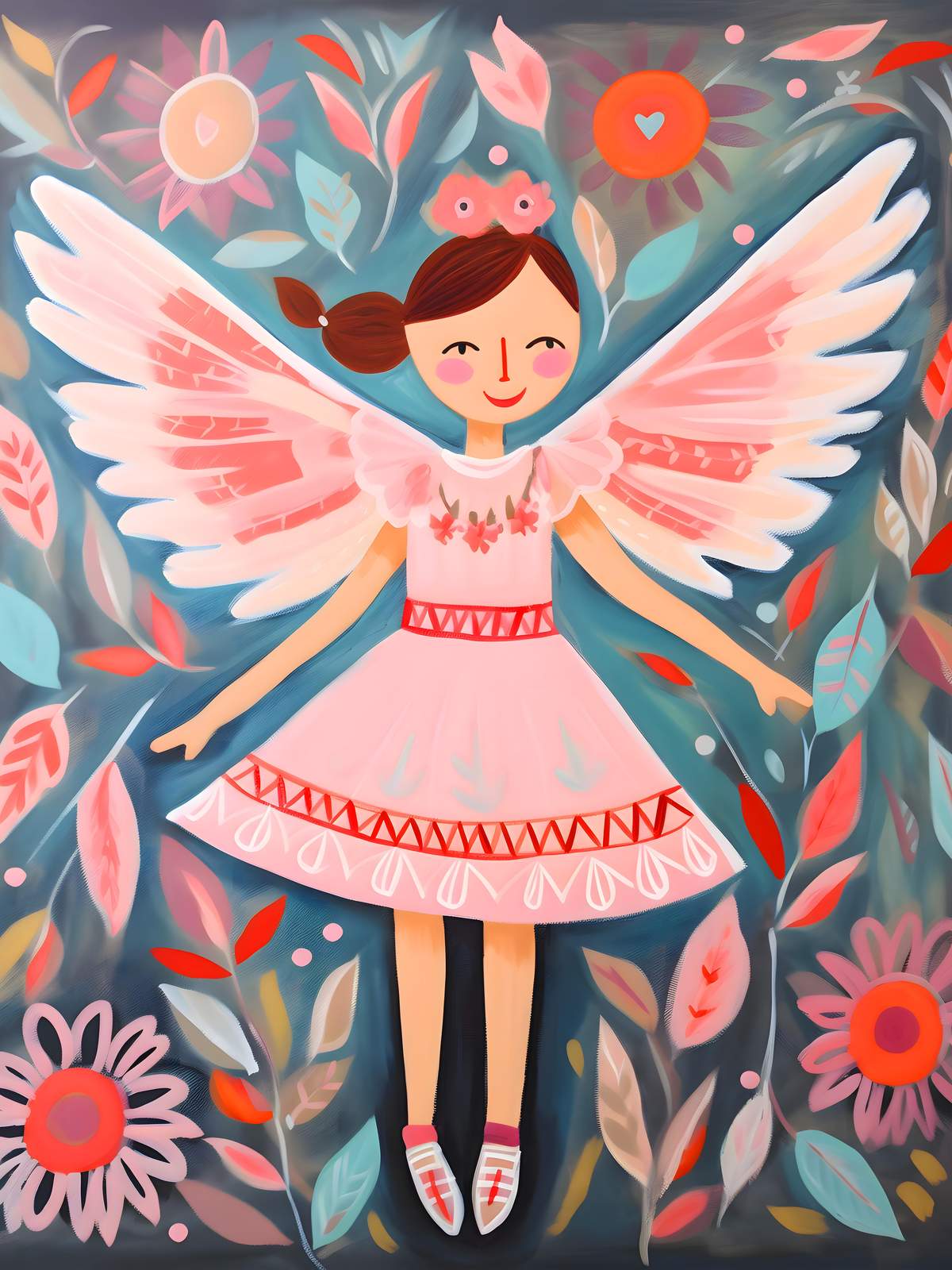 Whimsical Angel Bloom Art Wall Art