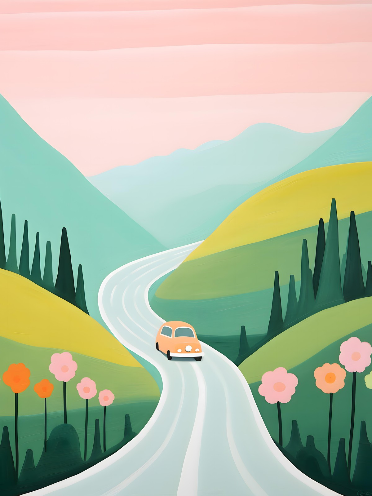Scenic Road Trip Adventure Wall Art