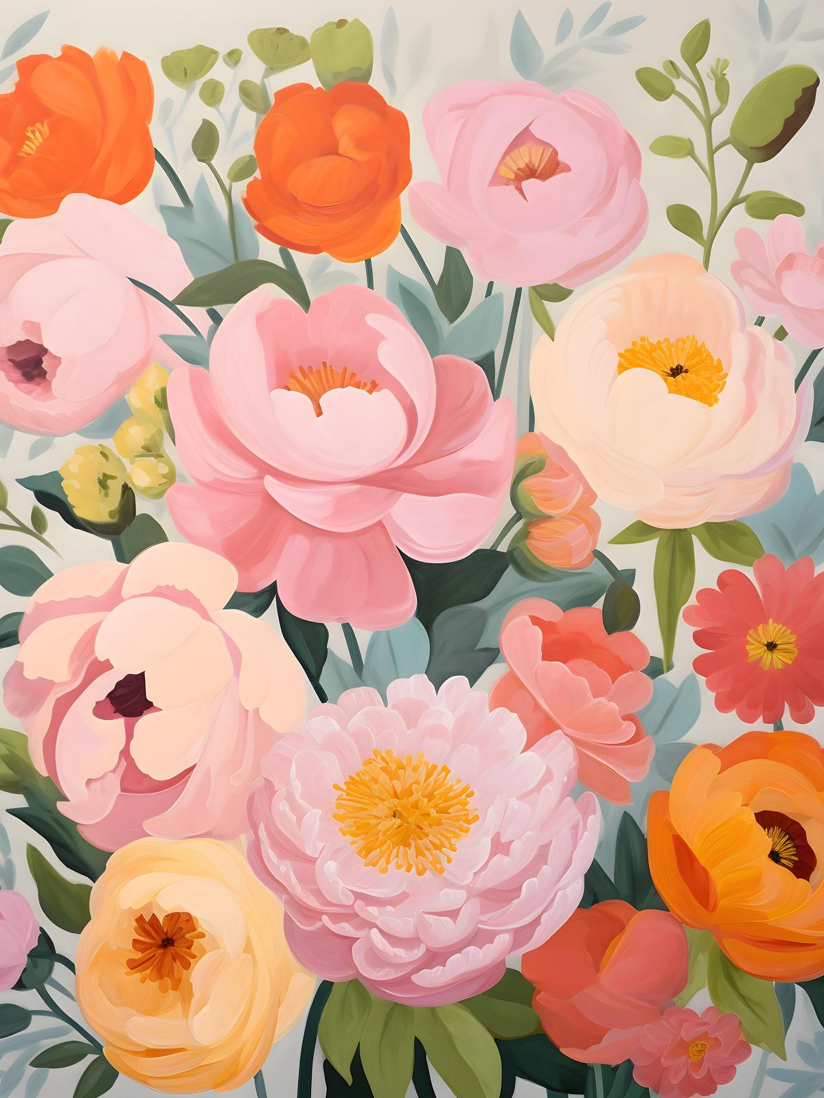 Vibrant Floral Bouquet Wall Art
