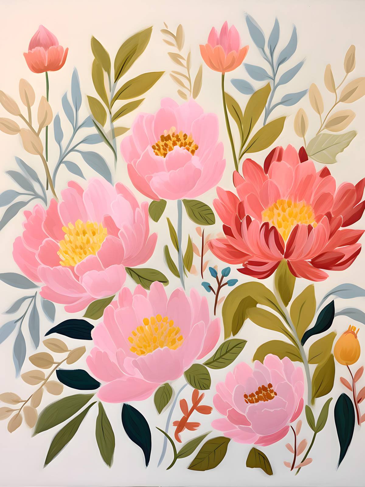 Charming Peony Garden Wall Art