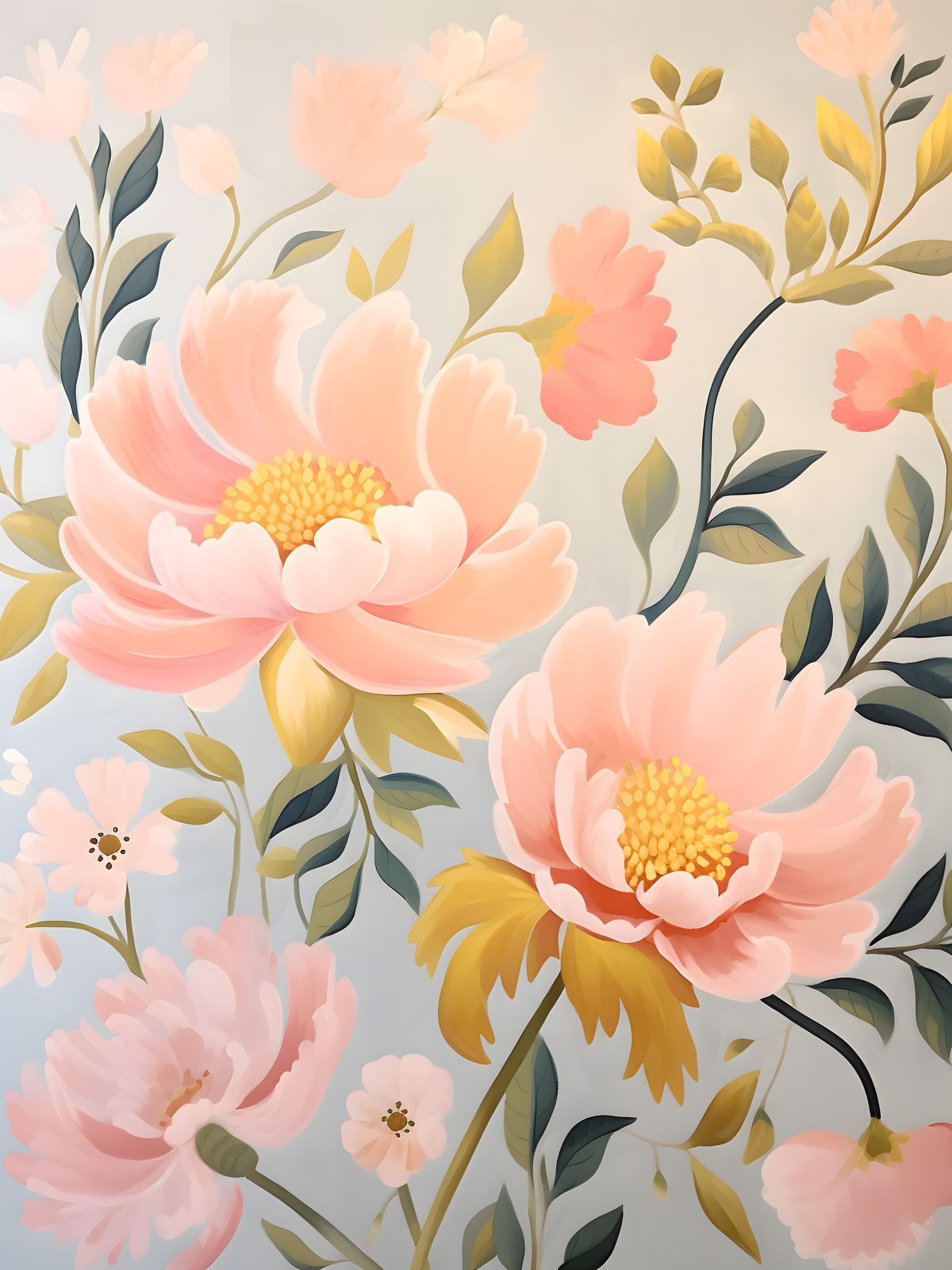 Blush Peony Floral Wall Art Wall Art